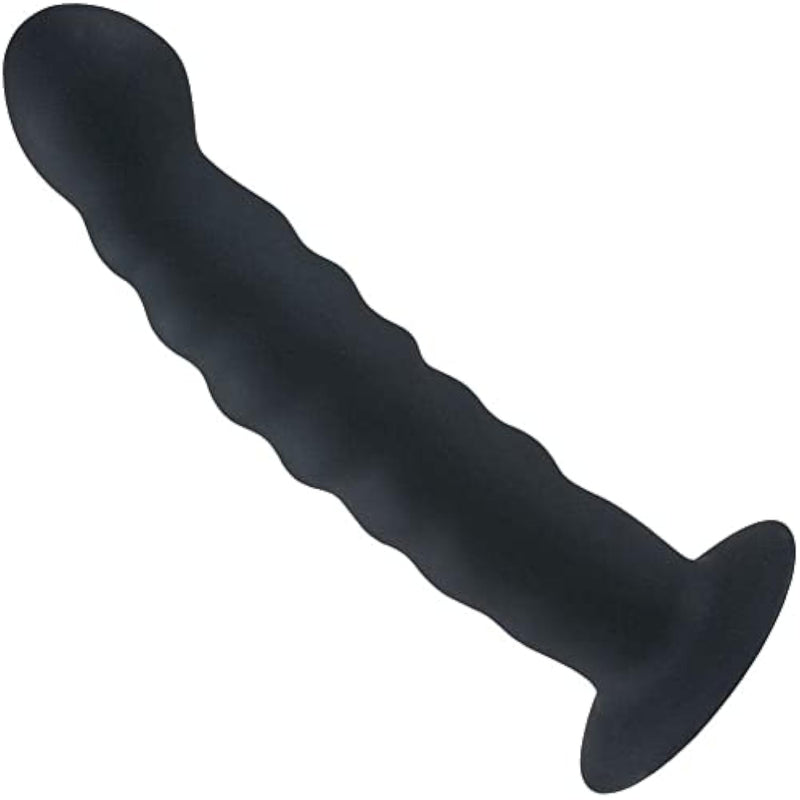 Rippled Silicone Probe - Suction Cup For Hands-Free Fun!