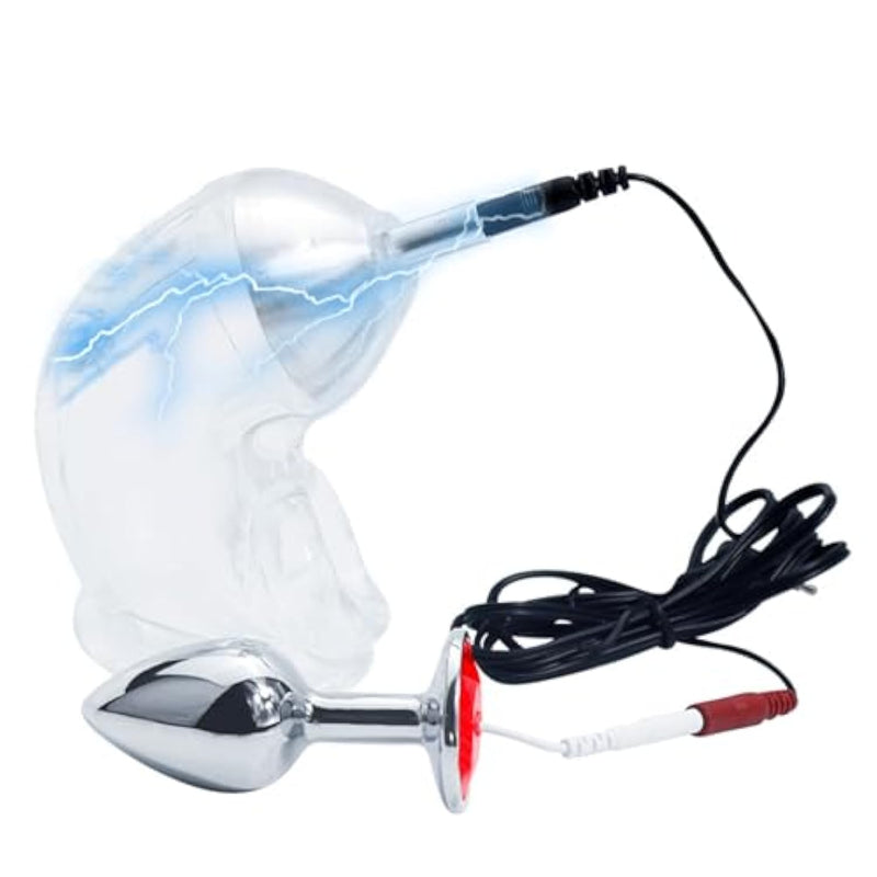 Metal Analplugs For Anal Dilatation Training Male Cock Cage Chastity Device Electrical Penis Sleeve Adult Electric Shock Sex Toy Set