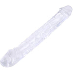 Double Head Dildo,Crystal Jelly Realistic Anal Long Dildo Penis With Veins And Glans Adult Sex Toys Adult Masturbation Stick For Women Lesbian (Color1-Transparent, S(9.2 Inch))