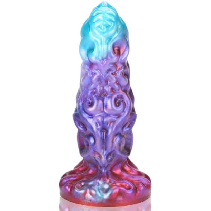 Realistic Monster Dildo Thick Animal Penis G- Spot Massage Liquid Silicone Anal Plugs Buttplug With Strong Suction Cup For Men Women Couples Hands-Free Play (M)