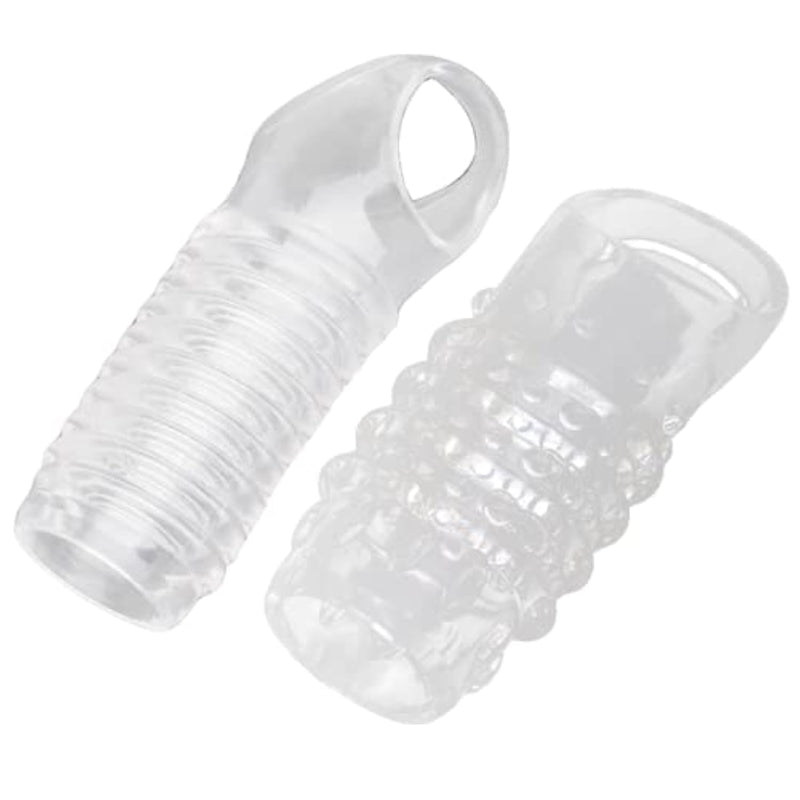 Reusable Sleeves Girth For Men Extender Enlarger Extension Cook Enhancer Ball Stretch Sleeve Girth Best Gift-H1189(Transparent-2Pcs)