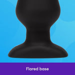 Classic Butt Plug - 5.5 Inch Silicone Anal Plug - 7.5 Inch Girth Anal Toy - Flared Base And Waterproof - Black