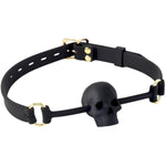 Silicone Mouth Ball Gag Breathable Skull Shape Open Mouth Gag With Adjustable Strap Sm Restraints Role Play Fetish Sex Toys For Women Men (Black)
