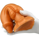 Realistic Dildo G-Spot Massage Thick Animal Horns Penis Liquid Silicone Monster Anal Plugs Buttplug With Oval Suction Cup Base For Men Women Adult Sex Toys (L)