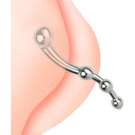 Double Ended Thrusting Stainless Steel Anal Beads, Female G-Spot Stimulation Anal Plug Massage Masturbation, Stainless Steel Waterproof Fake Dildo (S-Shaped Anal Dildo)