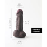 Velare Sensaflex Real Brown Dildo, Discreet Packaging, 8.3 Inch With Strong Suction Cup Soft Silicone Dildos Adult Sex Toys.