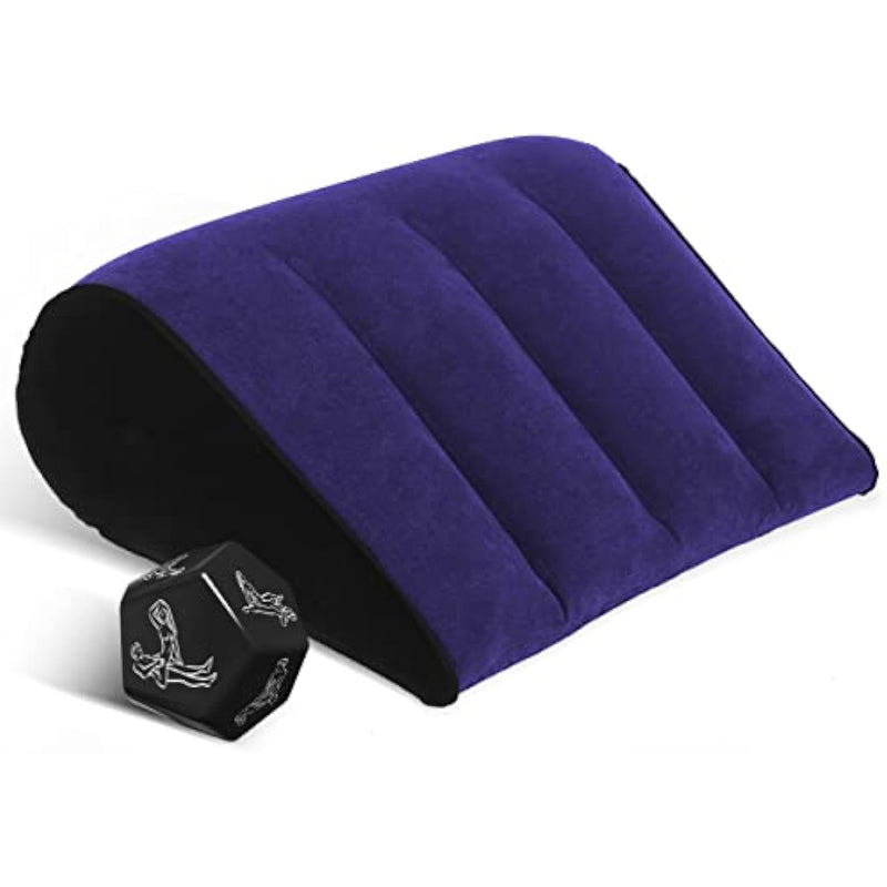 Sex Position Pillow For Adults Sex Inflatable Pillow And Dice Sex Games For Adult Couples Sex Position Dice Position Support Pillow Sex Toy (1Blue)