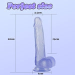 Realistic Dildos Sex Toys - 7.8" Silicone Anal Dildos With Strong Suction Cup For Hands-Free And Anal Play, Vaginal G-Spot Stimulation Adult Toys & Games For Women Men Couples(Light Purple)