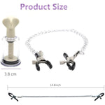 Adjustable Pressure Breast Clamps Stainless Steel Non Piercing Nipple Rings Decorative Clip 1Pcs Nipple Clips Clamps And 2Pcs Nipple Suckers,For Women/Men(3.8Cm)