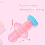 Adult Anal Sex Toy Liquid Silicone G Spot Dildo Glow In The Dark Anal Toys Huge Butt Plug For Adult Men And Women (L,White)