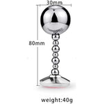 Sex Toy Male Anal Trainer Single Ball Sm Bead Pulling Metal Anal Plug With Round Bottom Butt Plug L