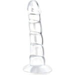 6.8 In Clear Dildo Anal Bead Trainer Sex Toy For Women,G Spot Vaginal Stimulator Flexible Jelly Penis Dong Prostate Massager With Suction Cup,Butt Plug Anus Dilator Masturbator For Beginner Men Couple