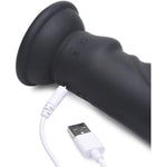 Electroshock Black Dildo 8 Inch Realistic Bbc Vibrating Gspot Sex Toy For Women, Penis Vibrator Electric Shock Sextoy Clit Stimulator E-Stim Dido [Made In Usa]