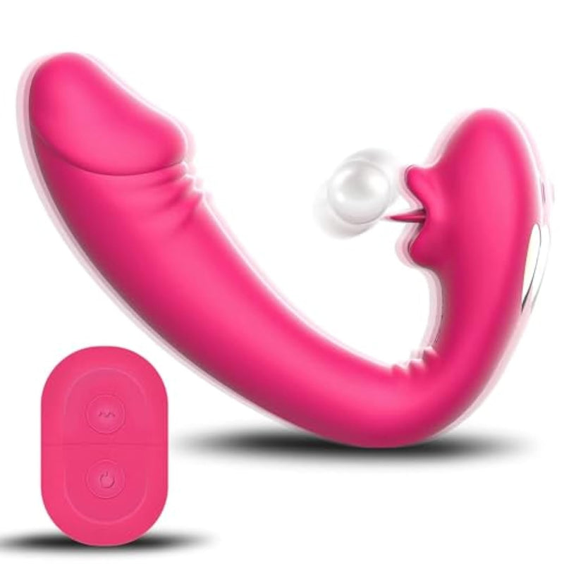Sex Toys G Spot Vibrator Dildo, Realistic Dildos Wearable Tongue Vibrators Female Sex Toy, With 10 Vibration Modes,Clitoral Anal Stimulator Pleasure, For Women Man Adult Toys And Games Couples