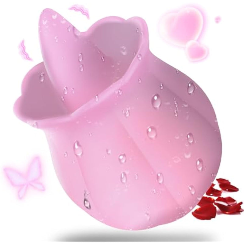 Sex Toys Rose Dildo Vibrator, Adult Toy With 10 Speed Vibrating For Women Clitoral Nipple, Rose Tongue Sex Toy Clitoral G Spot Vibrators For Woman Couples Adult Sex Games, Pink