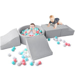 Foam Climbing Blocks For Toddler: With 4-Piece Pu Leather Climbing Toys And A Ball Pit - Foam Ball Pit For Toddlers - Climbing Toys Indoor For Kids Crawling