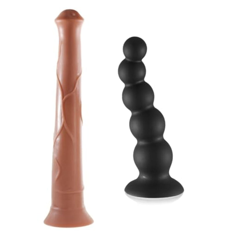 Horse Dildo + 8.5 Inch Anal Beads Training (M)