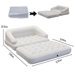 Inflatable Couch Flocked Air Sofa Bed, Blow Up Sofa For Camping, Gray