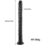 17.9 Inch Extra Super Long Realistic Dildo For Deepest Sex, No-Balls Black Anal Dildo With Strong Suction Cup, Soft Flexible Strap On Dildo Penis Anal Plug Sex Toys For Women Men Gay