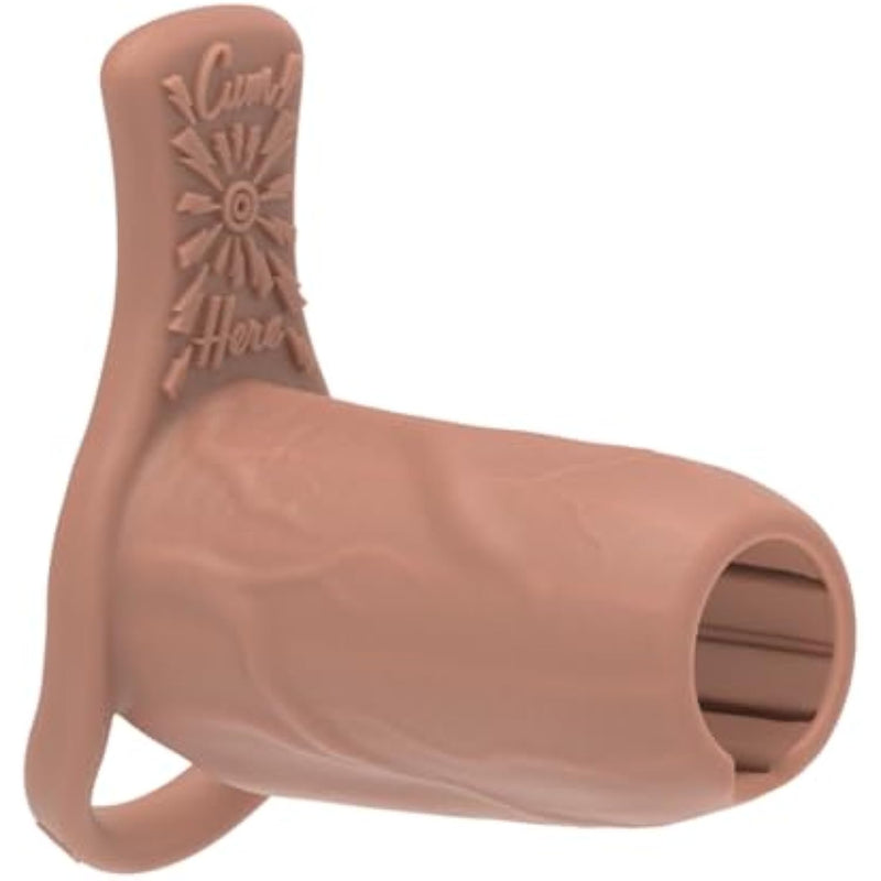 Large Penis Sleeve With Clit Stimulating Grind Pad | Open-Ended Girth Enhancer For Men, Women & Couples | Cock Sheath For Increased Sexual Pleasure | Nude Color 4" X 2.5"