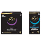 Elite Lubricated Polyisoprene Condoms, 36 Count & Elite Extra Lube Ultra-Thin Lubricated Polyisoprene Condoms, 12 Count