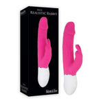 Rechargeable Waterproof Realistic Rabbit Dildo for Women and Couples, Pink, 8.5 Inch Dual Action Pleasure Toy