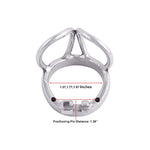 Male Chastity Device Base Ring Ergonomic Design Stainless Steel Cock Cage Closed Ring With Scrotal Splitter H945 (1.77 Inch / 45Mm)