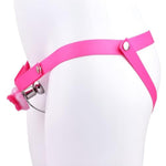 Chastity Devices Lock With Adjustable Belt For Mens Sissy Flat Inverted Chastity Cage Bdsm Slave Bondage Gear & Accessories Adult Sex Toys (Pink Butterfly+Pink Belt)