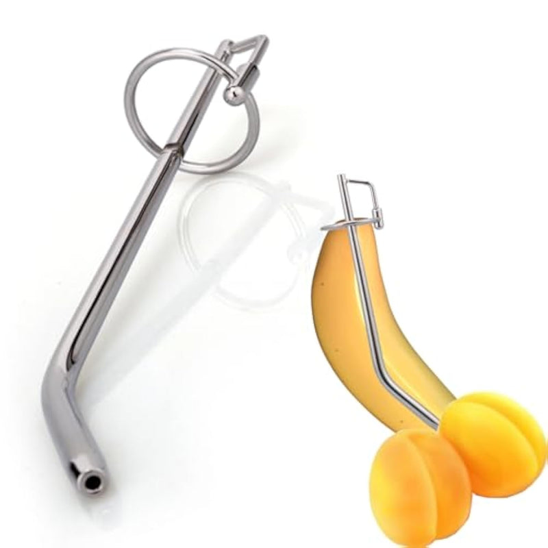 Urethral Plug, Stainless Steel Urethral Sound Hollow Penis Plug Metal Urinary Dilator Male Urethra Masturbation Rod Sex Toy For Men, 7.48 Inch