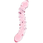 Icicles No 55 Curved Glass Dildo With Lube 1Oz | G-Spot Dildo | Double Ended | Prostate Massager | Glass Sex Toys