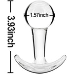 Glass Anal Plug With Curved Based For Comfortable Long Term Wear Transparent Butt Plug Prostate Massager Sex Toy With Long Stem For Women Men Masturbation