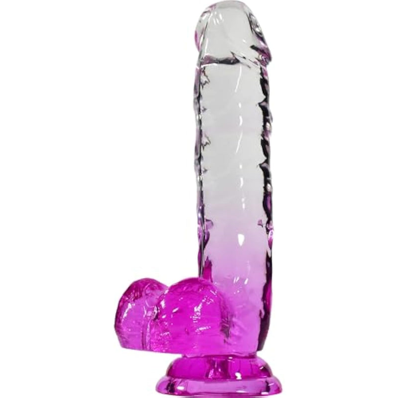 Realistic Dildo, 8.6 Inch Clear-Pink Gradient Dildo With Strong Suction Cup For Hands-Free, Soft G-Spot Dildos Adult Sex Toys For Vagina Anal Stimulation