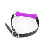 Adjustable Elastic Bondage Restraints Toys Open Mouth Silicone Bar Gag Muzzles Bdsm Sex Bite Gag For Couples (Purple)