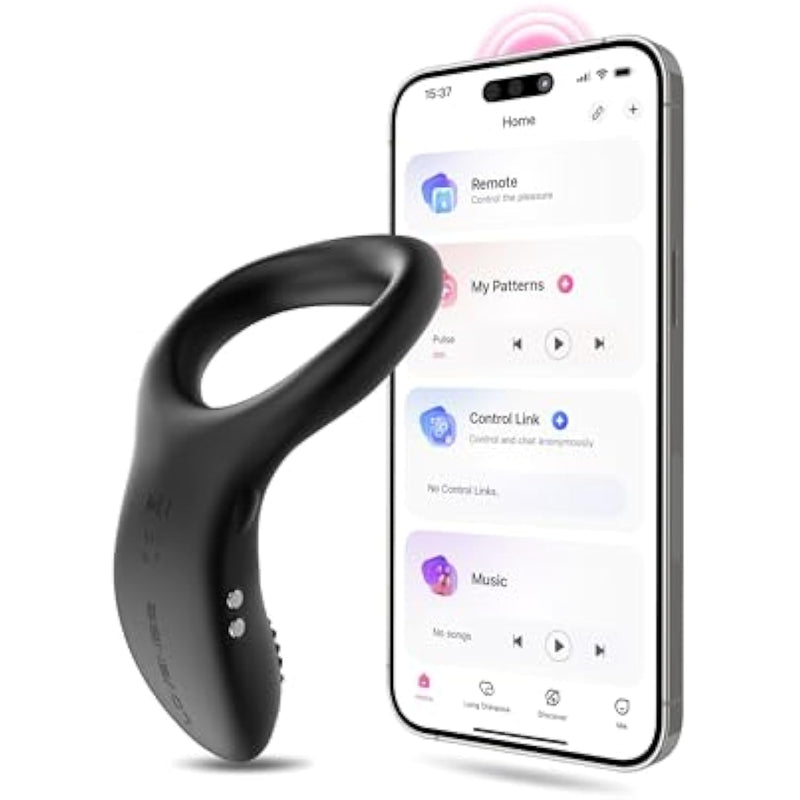 Diamo Vibrating Penis Ring, Cock Ring For Men, Prostate Massager, Long Distance Bluetooth Remote Reach With Music Sync, Partner & App Control, Male Sex Toys