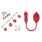 3In1Rose Sex Toys Dildo Vibrator With 10 Tongue Licking & 5Thrusting G Spot Vibrators+Bdsm Bondage Restraints With Handcuffs Ankle Cuffs