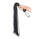 Bondage Spanking Flogger, 25Inch Faux Leather Whips For Adult Bdsm Play, Black
