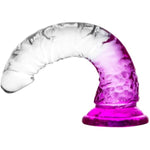 Clear Purple Combination Suction Cup Dildo - 3 Sizes Realistic Dildo(6.4''Small, 7.4''Medium,9.6''Large), Eggless,Perfect For Anal And Vaginal Pleasure Realistic Penis For Beginners To Advanced Users