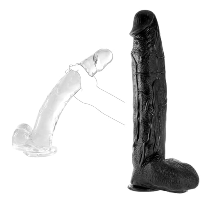 14.5 Inch Huge Realistic Dildo + 3" Diameter Huge Thick Dildo