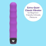 Silencer Vibrator - 7 Inch Vibrator For Women - Multispeed Quiet Massager - Rounded Tip & Wavy Shaft For Stimulation - Waterproof - Purple