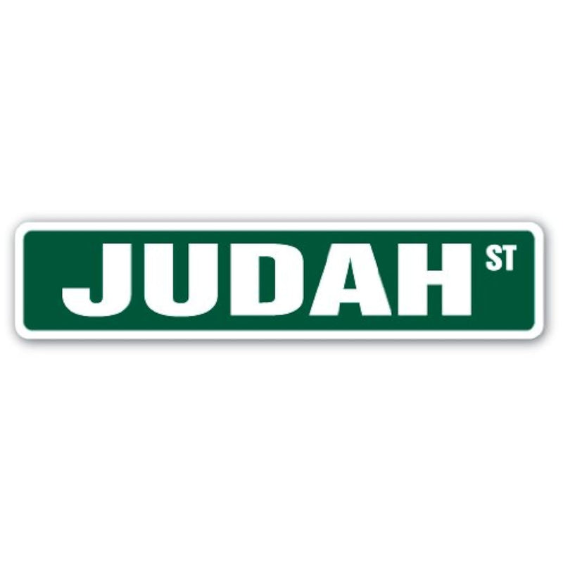 Judah Street Sign Childrens Name Room Sign | Indoor/Outdoor |  18" Wide Plasti