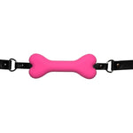 Silicone Dog Bone Mouth Gag With Leather Handcuffs Restraint Set Bdsm Open Mouth Gag Sex Toys Adjustable Strap Mouth Plug Dog Bones Gag Handcuffs For Women Men Couples Bondage Toys (Pink)