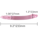 9.2" Pink Double-Ended Penis Pleasure Wand With Spiral Texture And Vivid Glans Anal Butt Plug For G-Spot Stimulation
