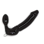 Extra Thick Strapless Double Dildo with Harness-Free Design and Black Color, 5.75 x 1.75 Inches in Size, Includes Vibrator with Alkaline Battery