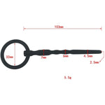 Urethral Probe Wand With Ring Silicone Chastity Holy Urethral Sound Beads Hollow Urethral Plug Probe Urinary Dilator Urethra Masturbation Rod (B)