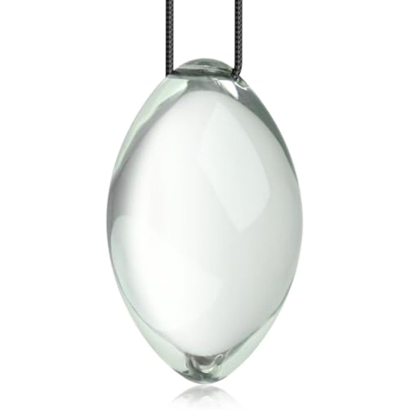 Glass Anal Plugs With Drawstring Egg-Shaped Crystal Butt Plug Prostate Massager For Women Men Couple (L)