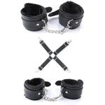 Sex Restraining Bondage Bdsm Kit, 10 Pieces Set Bondage Restraints Kits Fetish Bed Restraints Set For Beginners Sm Adult Games Cuffs Gag Blindfold Spanking Paddle Black