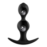 Silicone Anal Beads Butt Plug with Rotating Inner Balls for Men and Women, Weighted Trainer Toy with 2 Steel Balls
