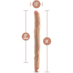 Dr. Skin Plus - 14 Inch Double Dong - Extra Long With A Realistic Posable Shaft - Made With X5 Plus, Superior Tpe - 100% Body-Safe & Phthalate Free - Adult Sex Toy – Beige