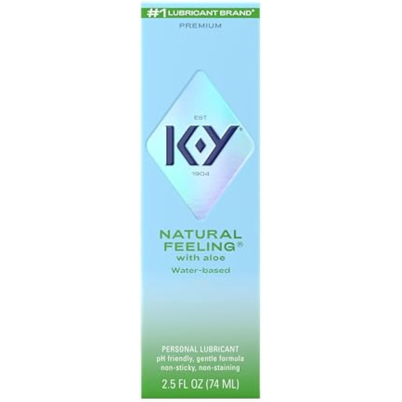 Natural Feeling With Aloe, Water Based Lube For Sex, Sex Toy & Anal Lube, Non-Sticky Personal Lubricant, Condom-Friendly, Ph-Friendly, Travel Size Lubricant, 2.5 Fl Oz