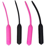 Silicone Vibrating Urethral Penis Plug Ten Frequency Threaded Urethral Sound Vibrator Masturbation Device(A,Pink)